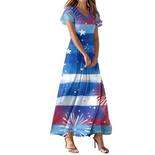 Women's Star Print Ruched Floral Midi Dress