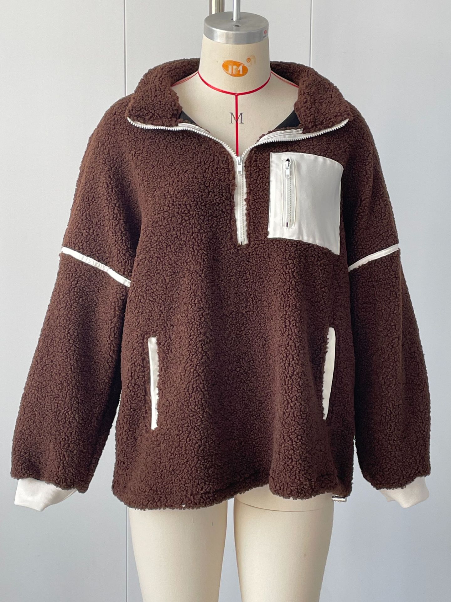 Women's Half-Turtleneck Drawstring Cropped Sweatshirt
