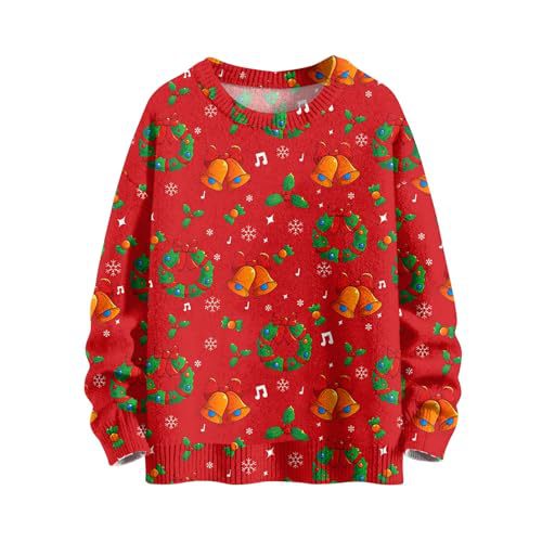 Women's Christmas House Reindeer Print Crewneck Sweatshirt