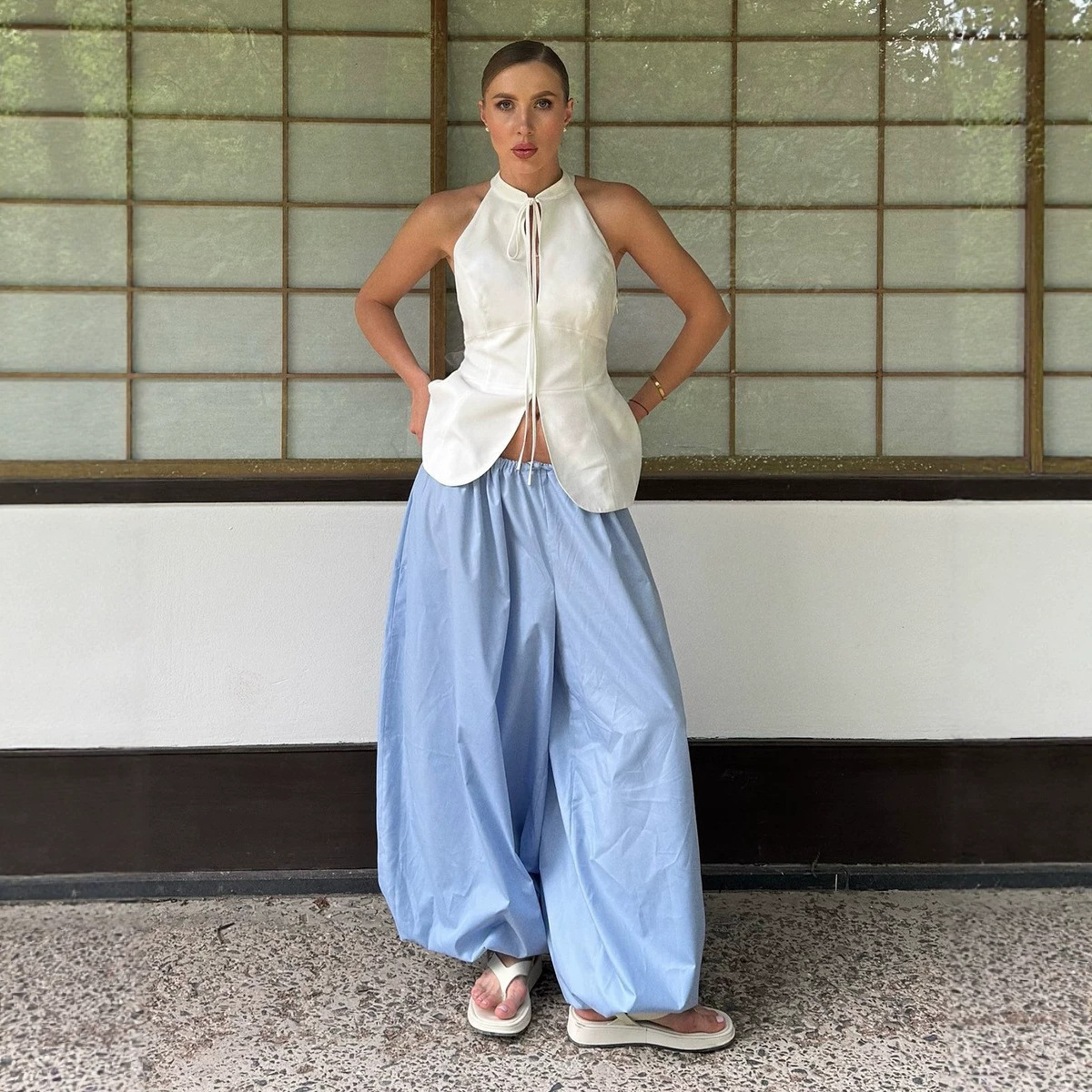 Lantern Pants Streetwear Wide-Leg Loose Casual Trousers