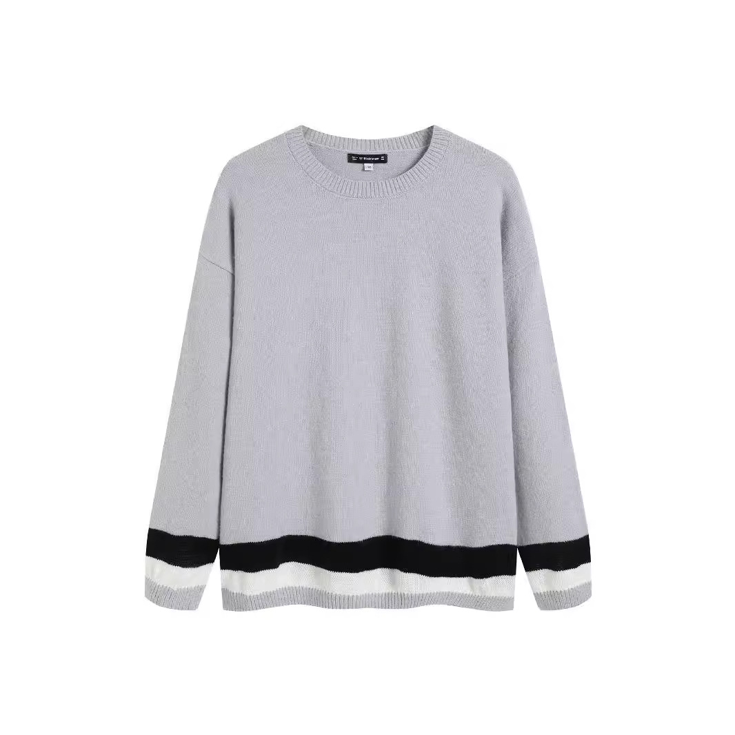 Unisex Crewneck Long-Sleeve Pullover Sweater Retro Loose Fit