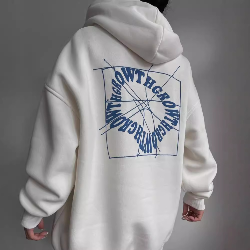 Women's Letter Print Hooded Pullover Sweatshirt