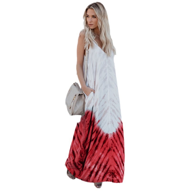 Women's Sexy Four-Way Stretch Digital Print Loose Cami Long Dress