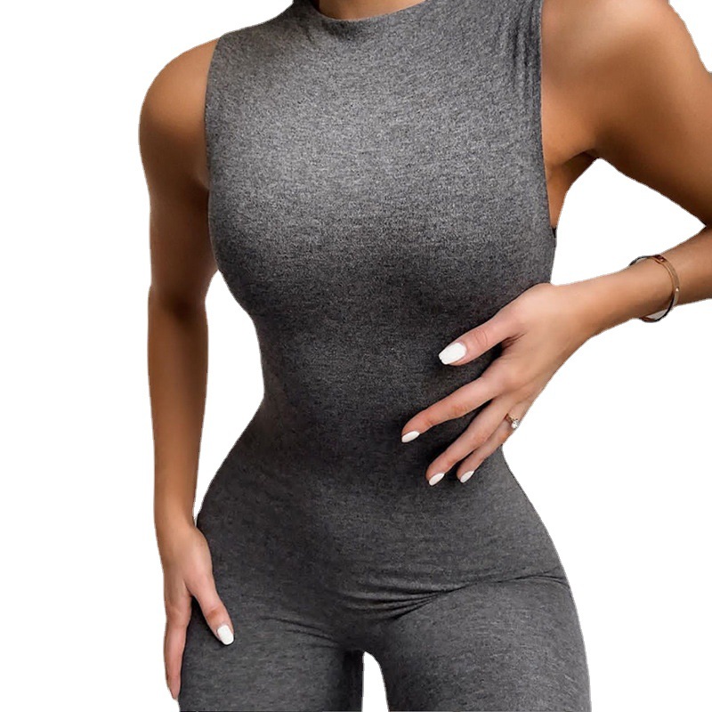 Women's Sleeveless High Waist Bodycon Jumpsuit