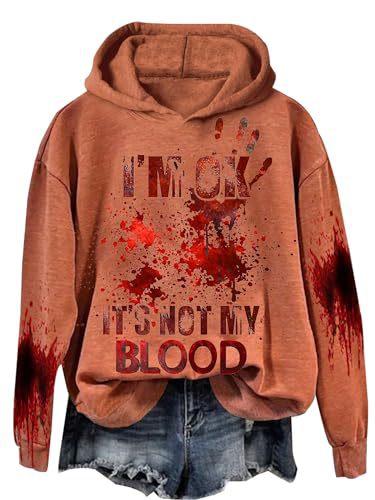 Women's Blood Stain Letter Print Casual Hoodie