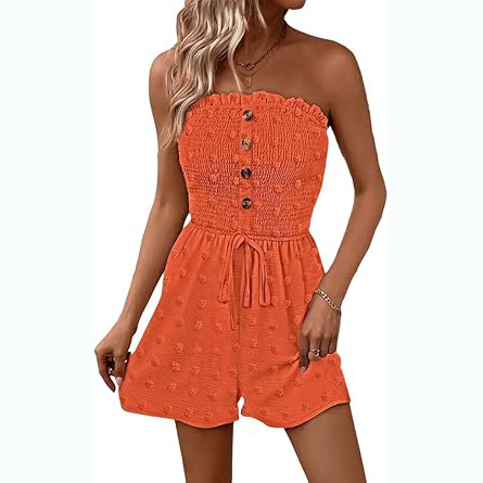 Women's Off-Shoulder Solid Color Jumpsuit