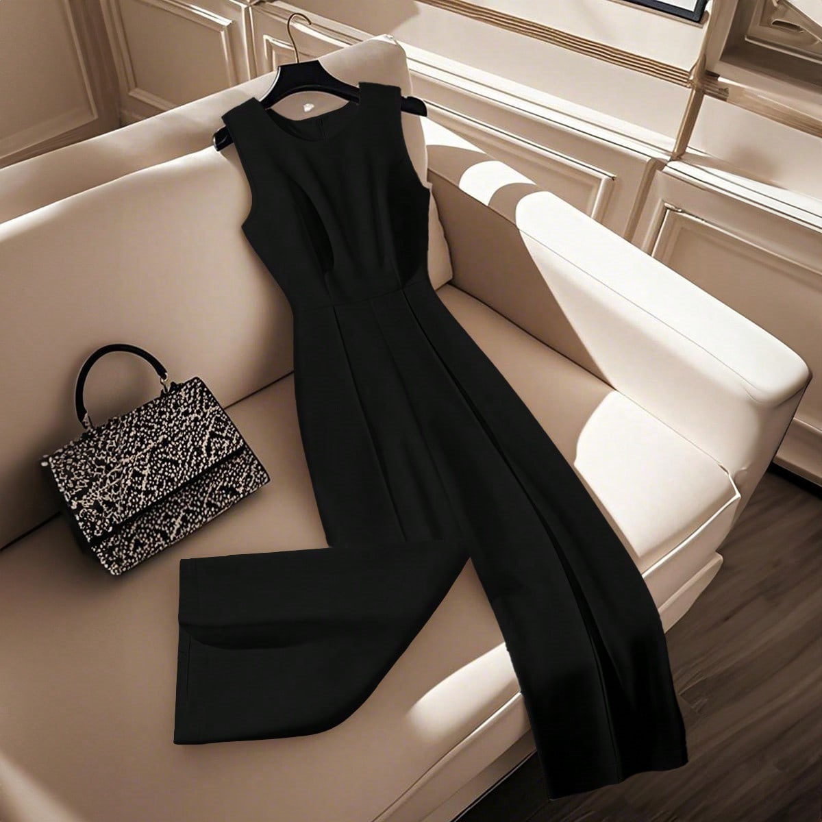 Sleeveless Wide-Leg Jumpsuit with Cinched Waist