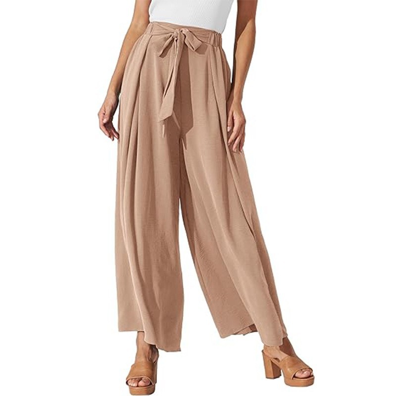Women's High-Waist Wide-Leg Pants with Pockets