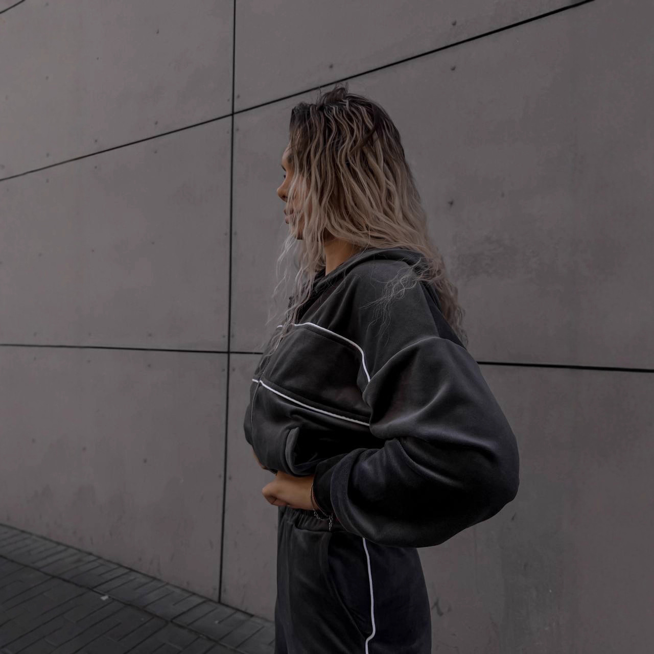 Striped Hooded Cardigan & Straight-Leg Pants Set Women's Casual Long-Sleeve Sweatshirt Outfit
