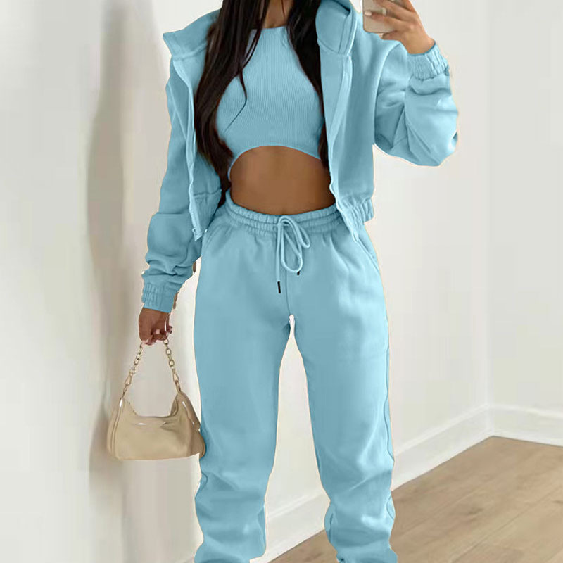 Women's Fleece-Lined Hooded Sweatshirt and Pants Set