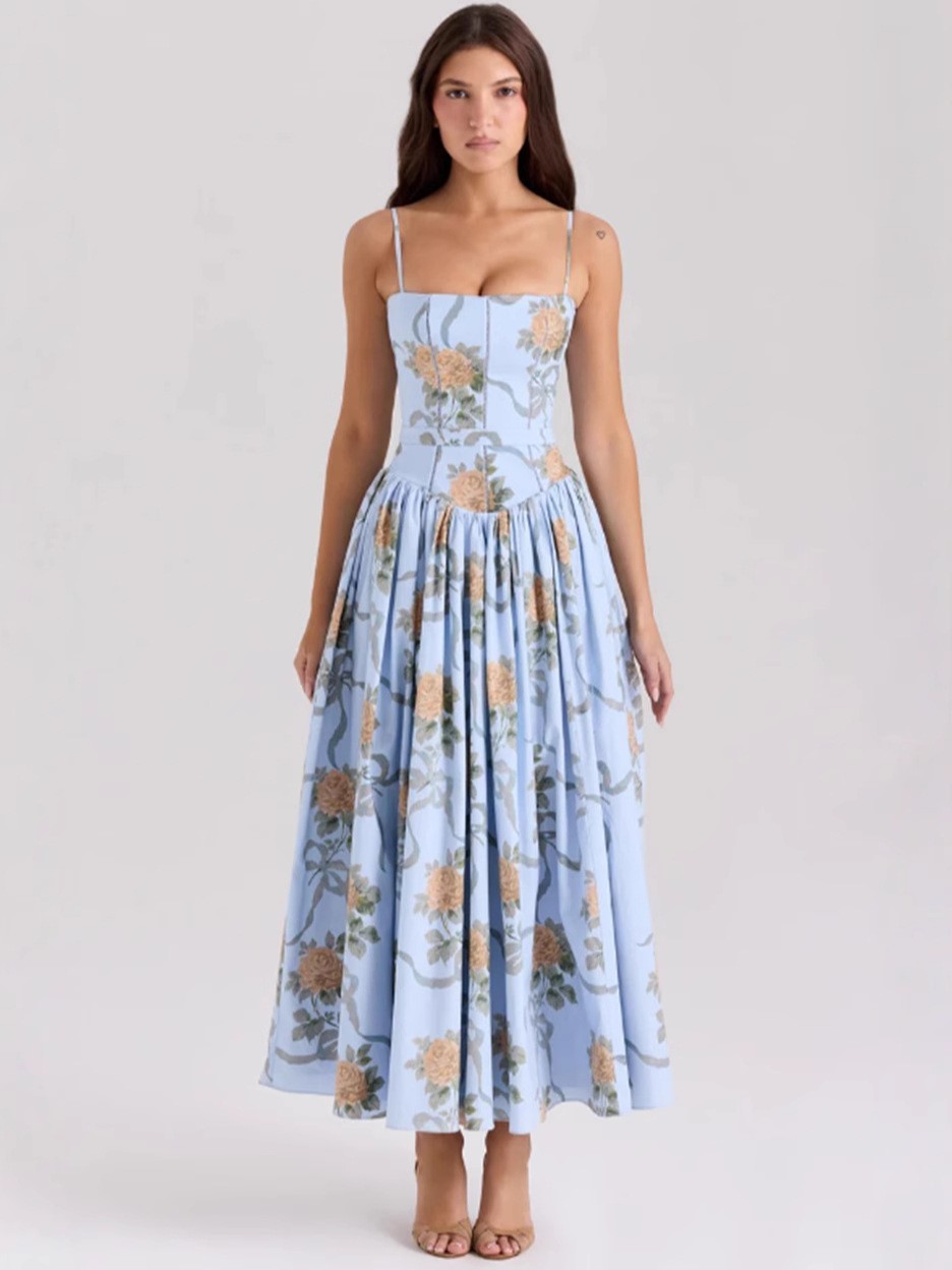 Elegant Slimming Floral Cami Dress