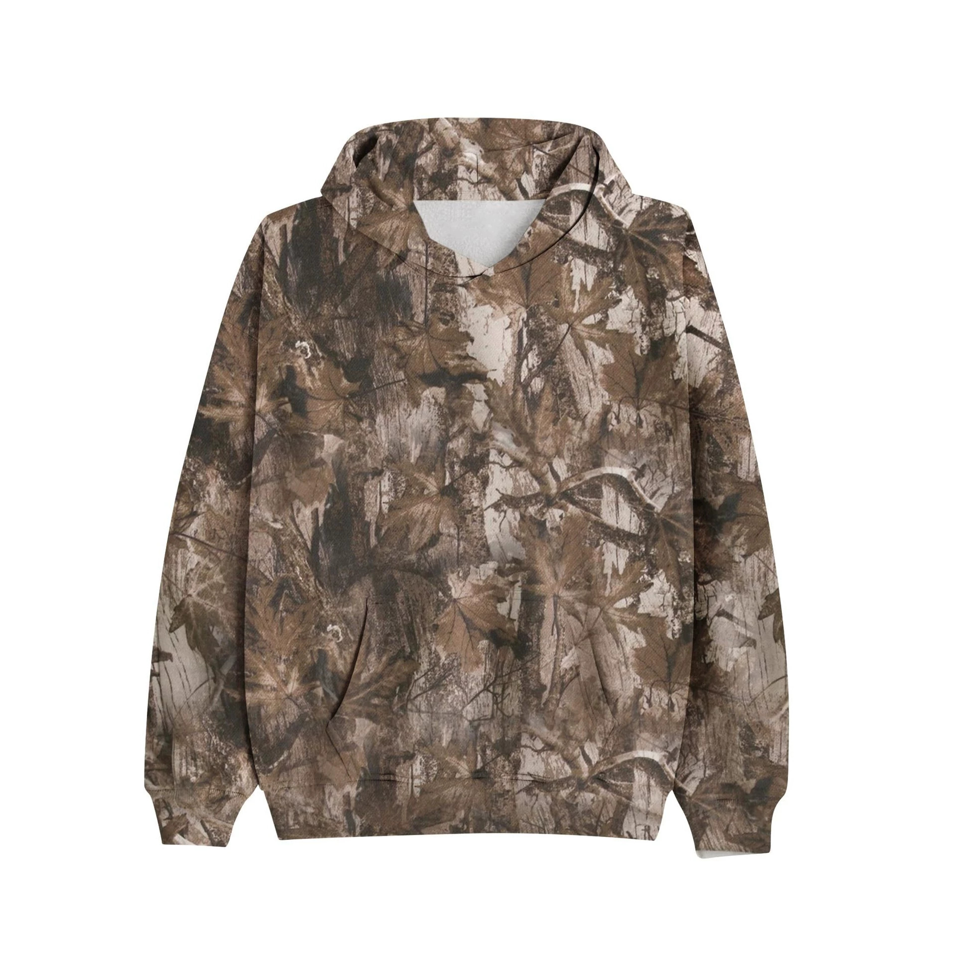 Women's Branch Print Loose Hooded Sweatshirt