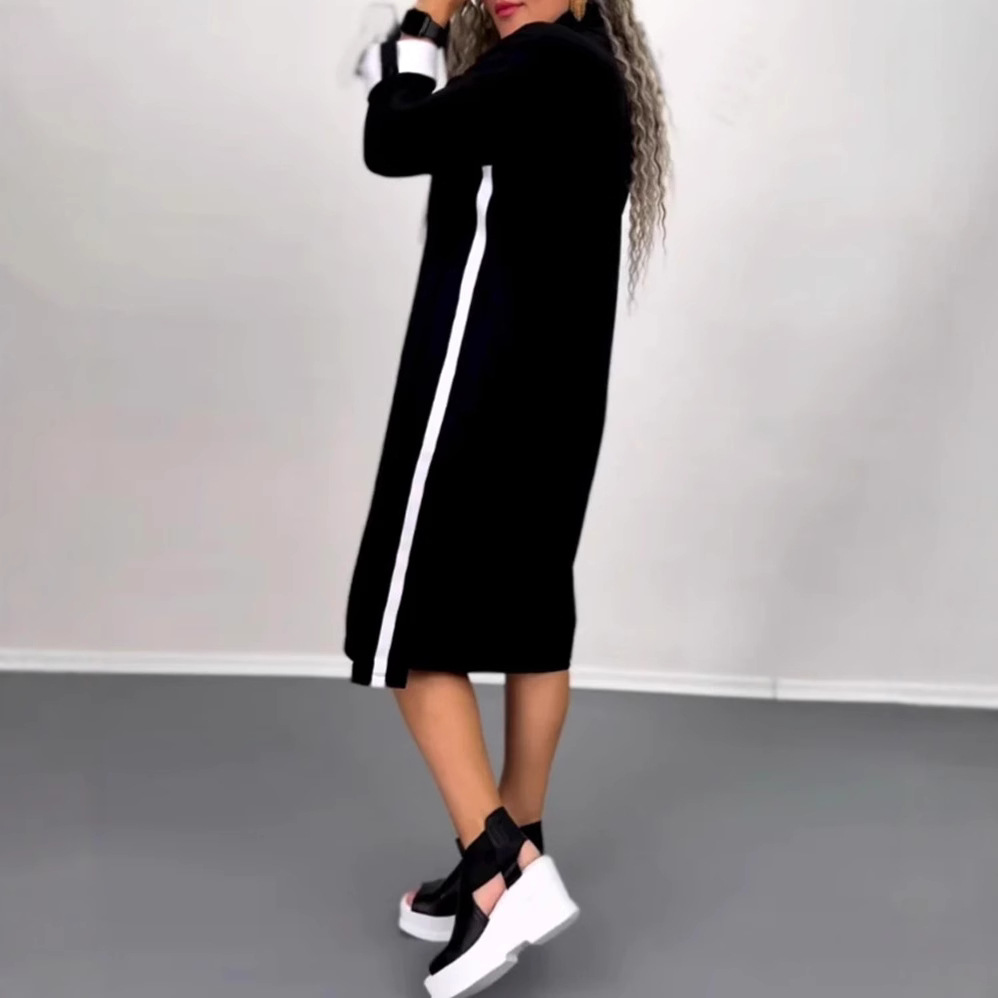 Women's Casual Turtleneck Long Sleeve Maxi Dress