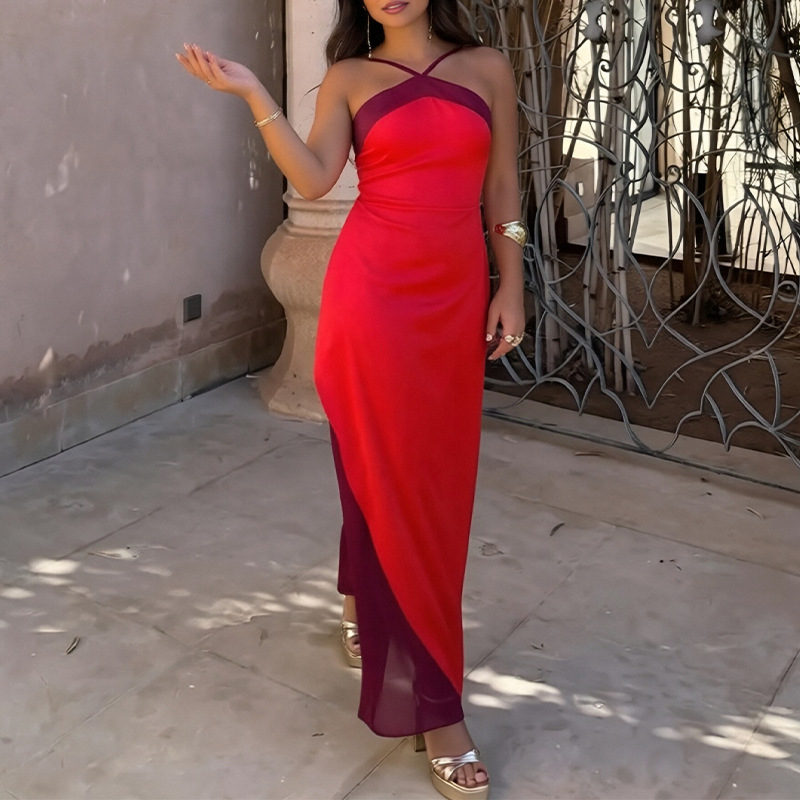Halter Neck Sleeveless Bodycon Maxi Dress