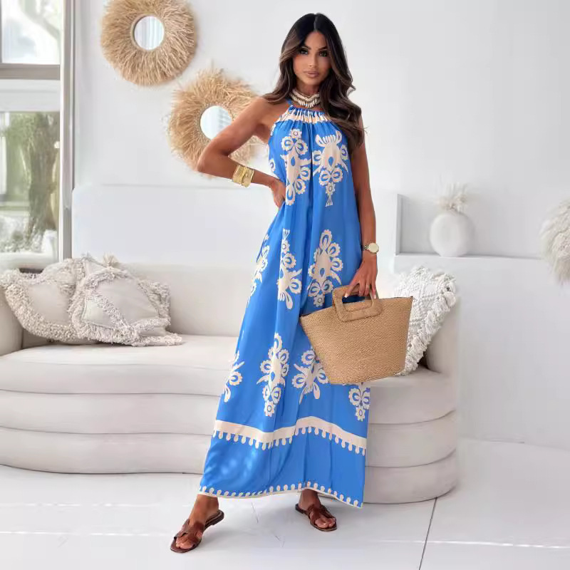 Women's Floral Print Open-Back Cami Dress