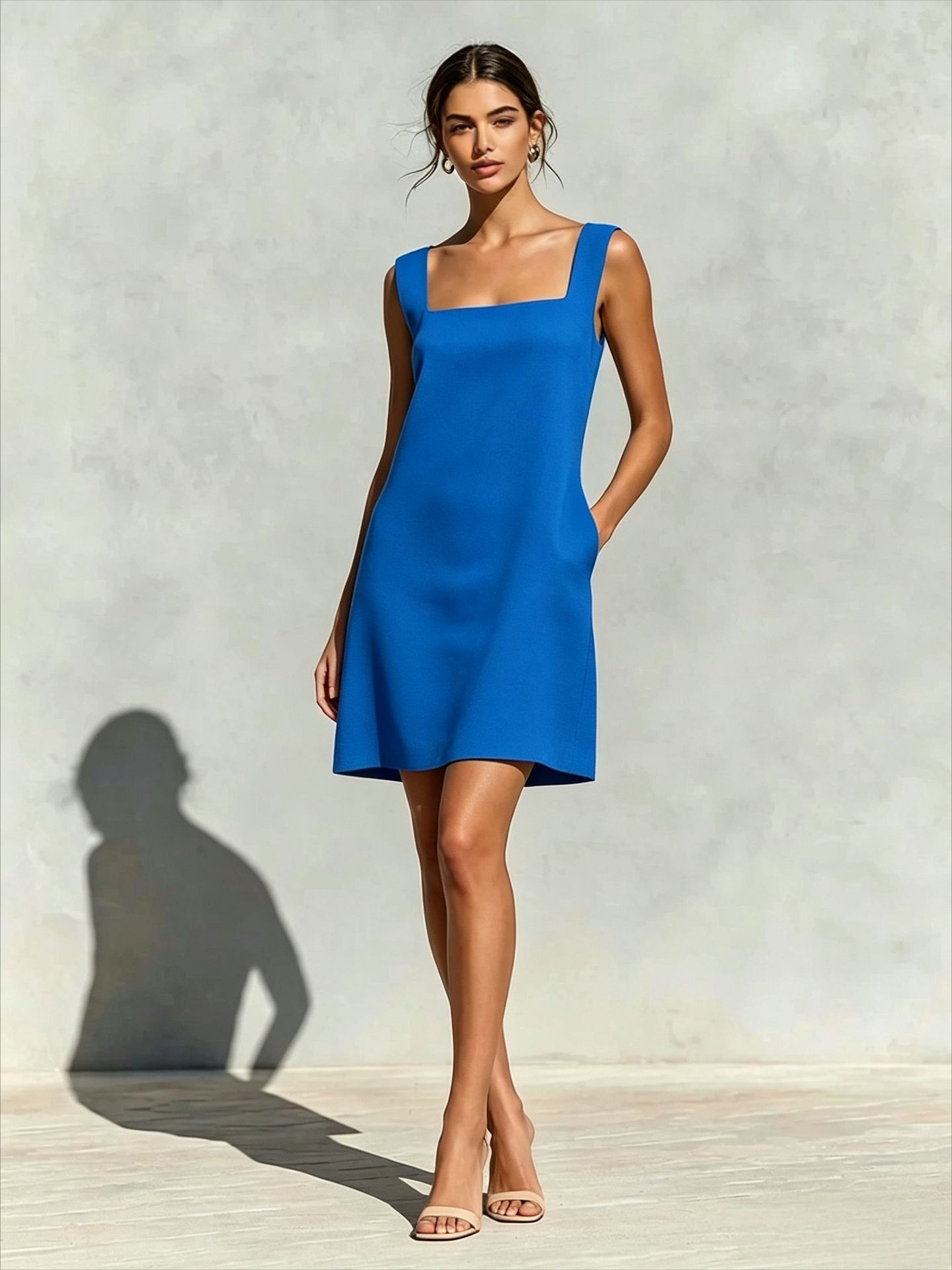 Square Neck Sleeveless Dress