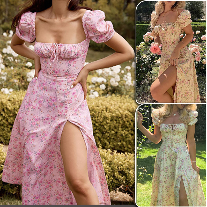 French-Style Sleeveless High-Waist Slit Midi Dress