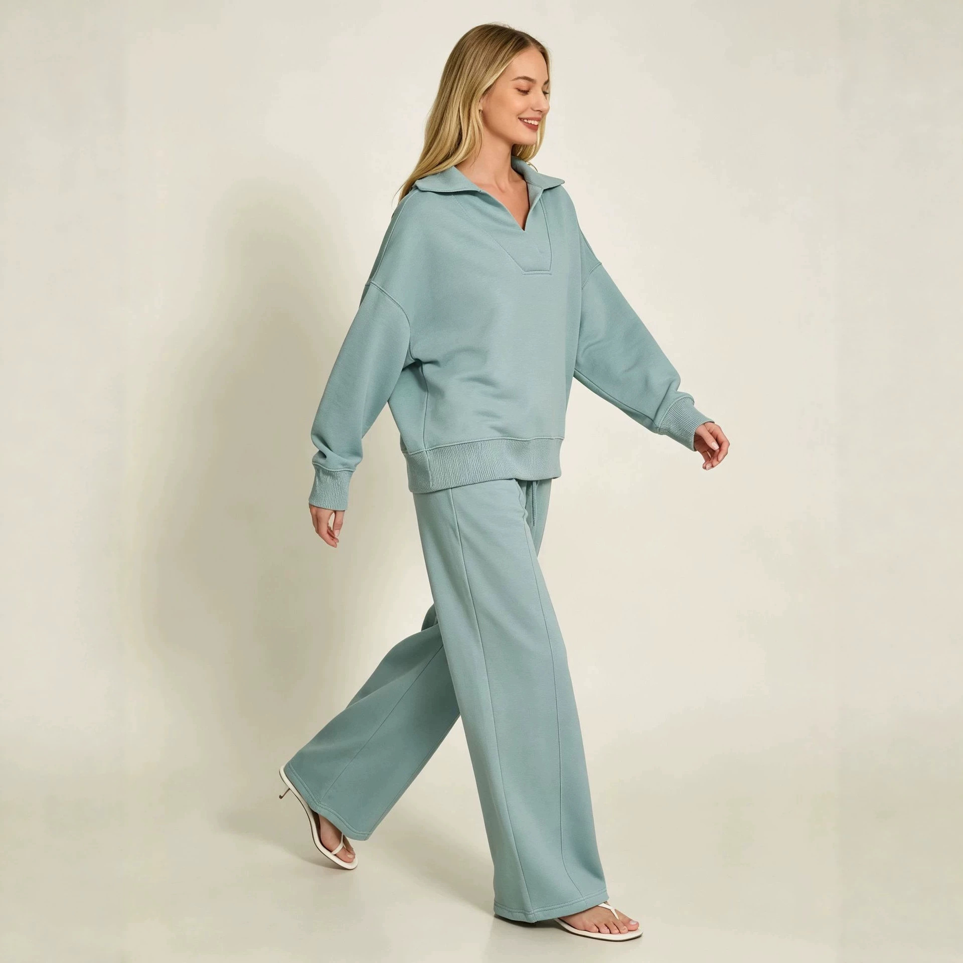 Women's Loose Casual Lapel Long Sleeve Top