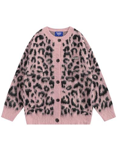 Women's Leopard Print Button-Down Cardigan Sweater