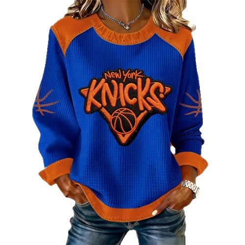 Women's Striped Paw Print Tribal Graphic Crewneck Sweatshirt