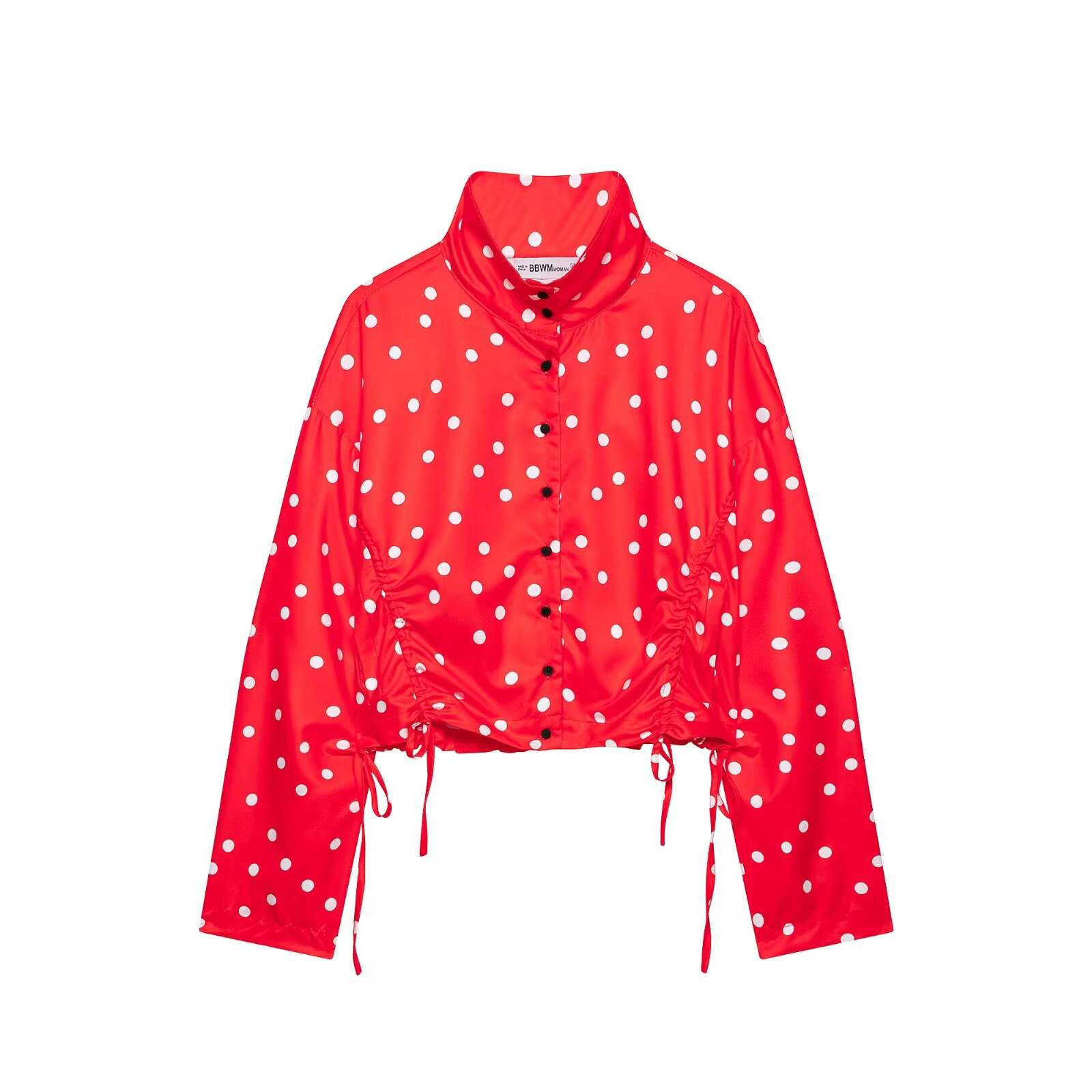 Women's Polka Dot Pleated Jacket and Shorts Set