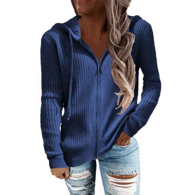 Women's Fleece-Lined Zip-Up Hoodie Long Sleeve Cardigan