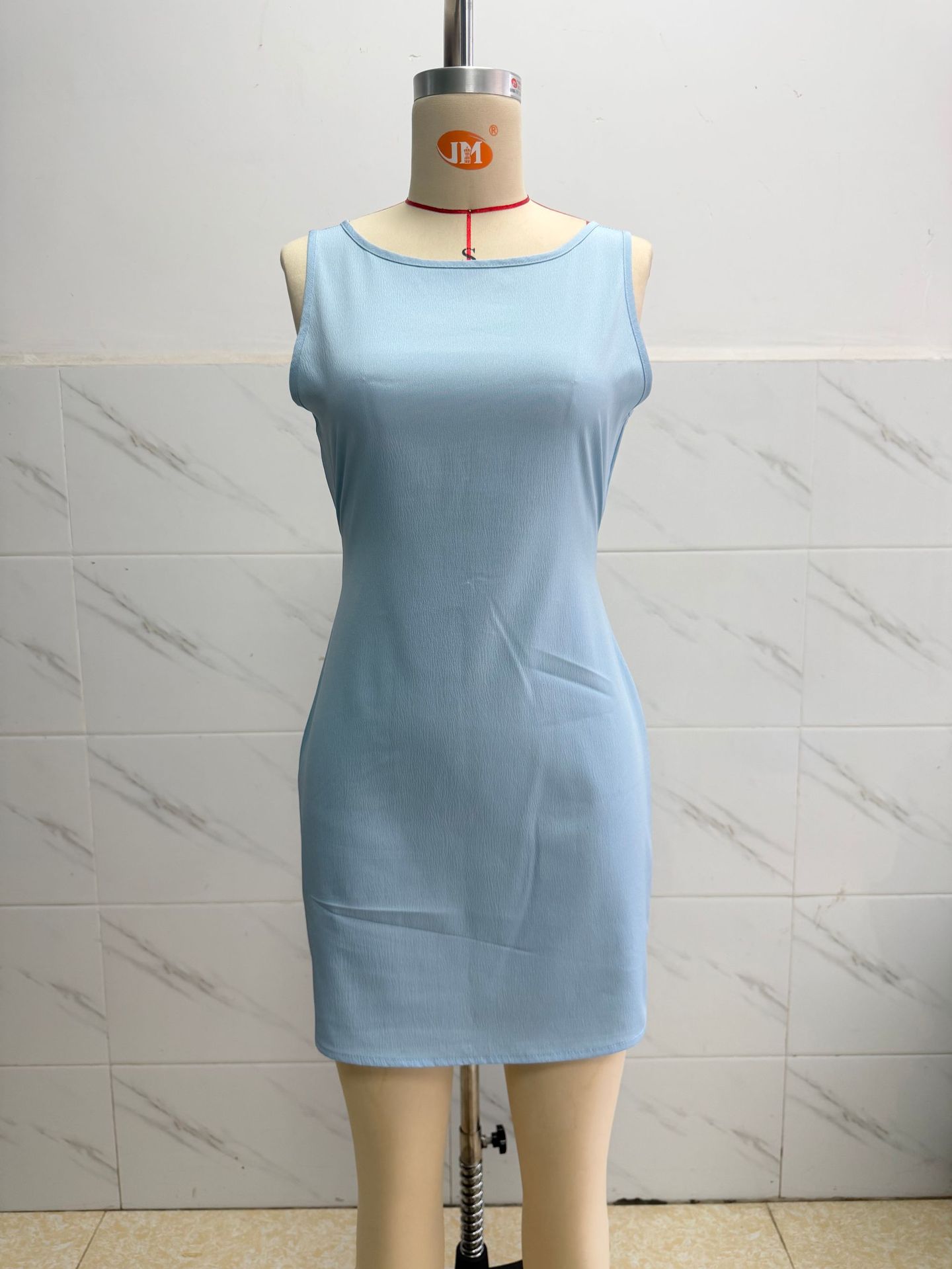 Women's Sleeveless Open-Back Bow A-Line Mini Dress