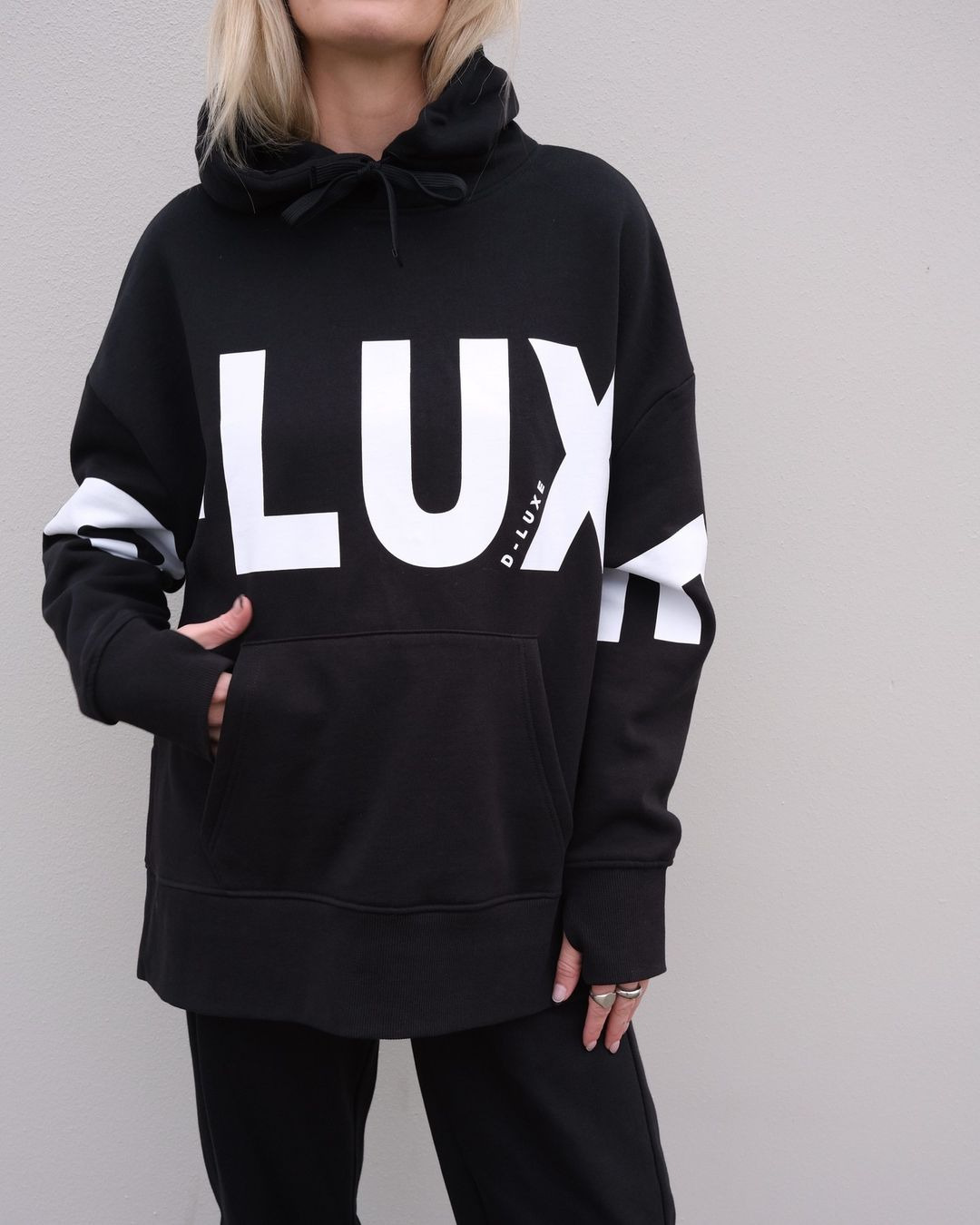 Letter Print Pullover Hooded Long Sleeve Sweatshirt for Women