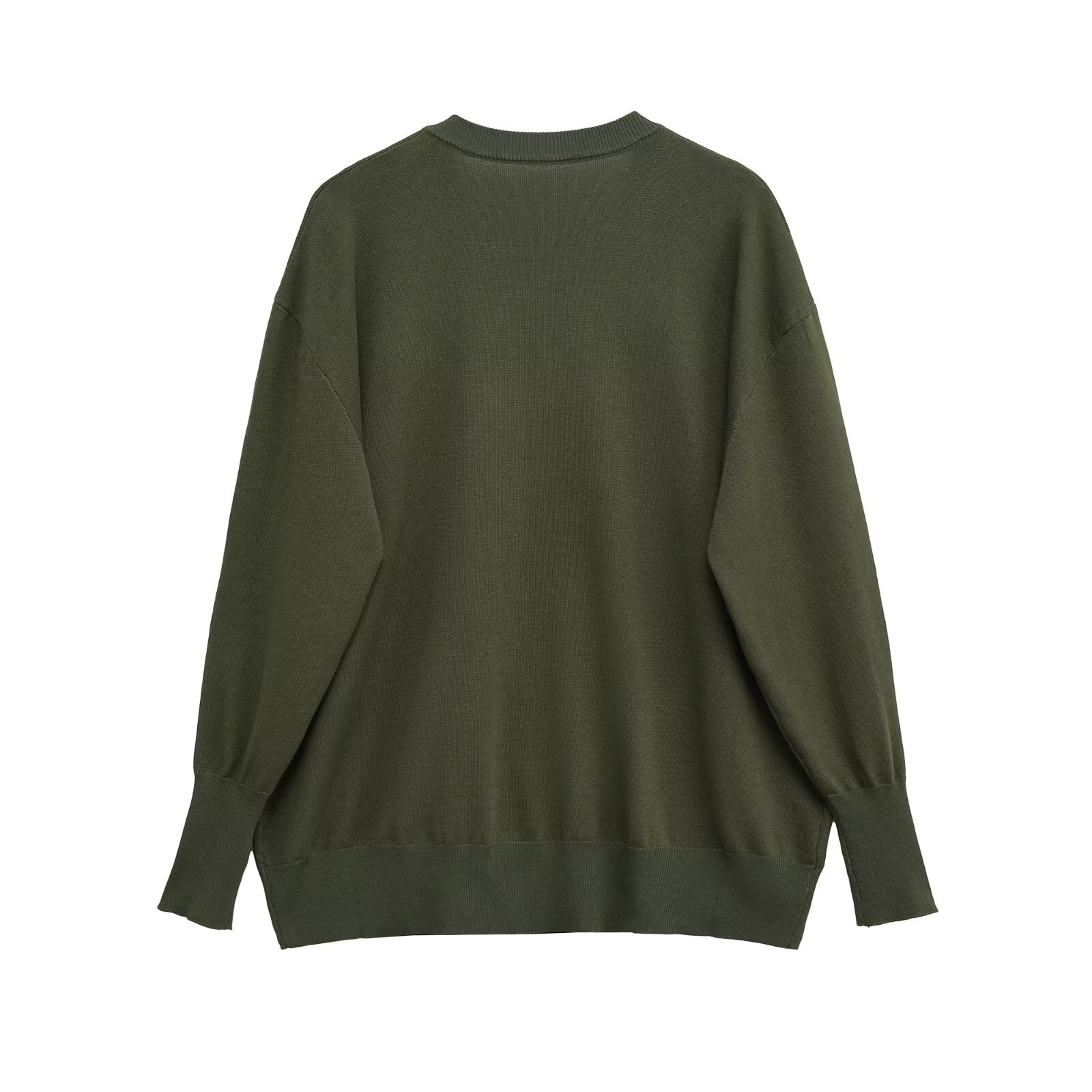 Women's Lazy V-Neck Loose Knit Sweater Cardigan