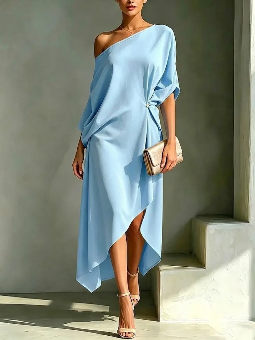 Elegant Minimalist Sleeveless Cotton-Linen Dress