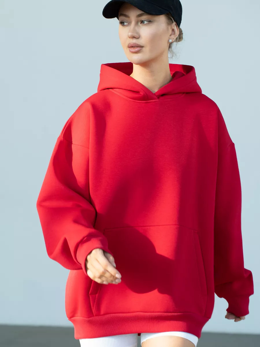 Women's Long-Sleeve Hooded Pullover Sweatshirt Loose Casual Top