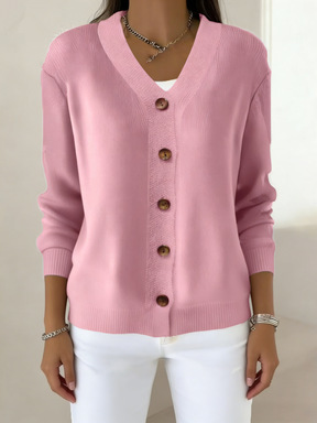 Women's Solid Knit Cardigan Sweater