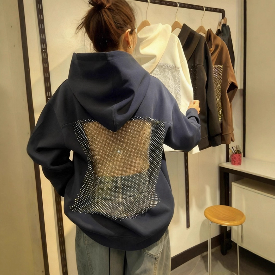 Women's Sheer Mesh Open-Back Hooded Sweatshirt