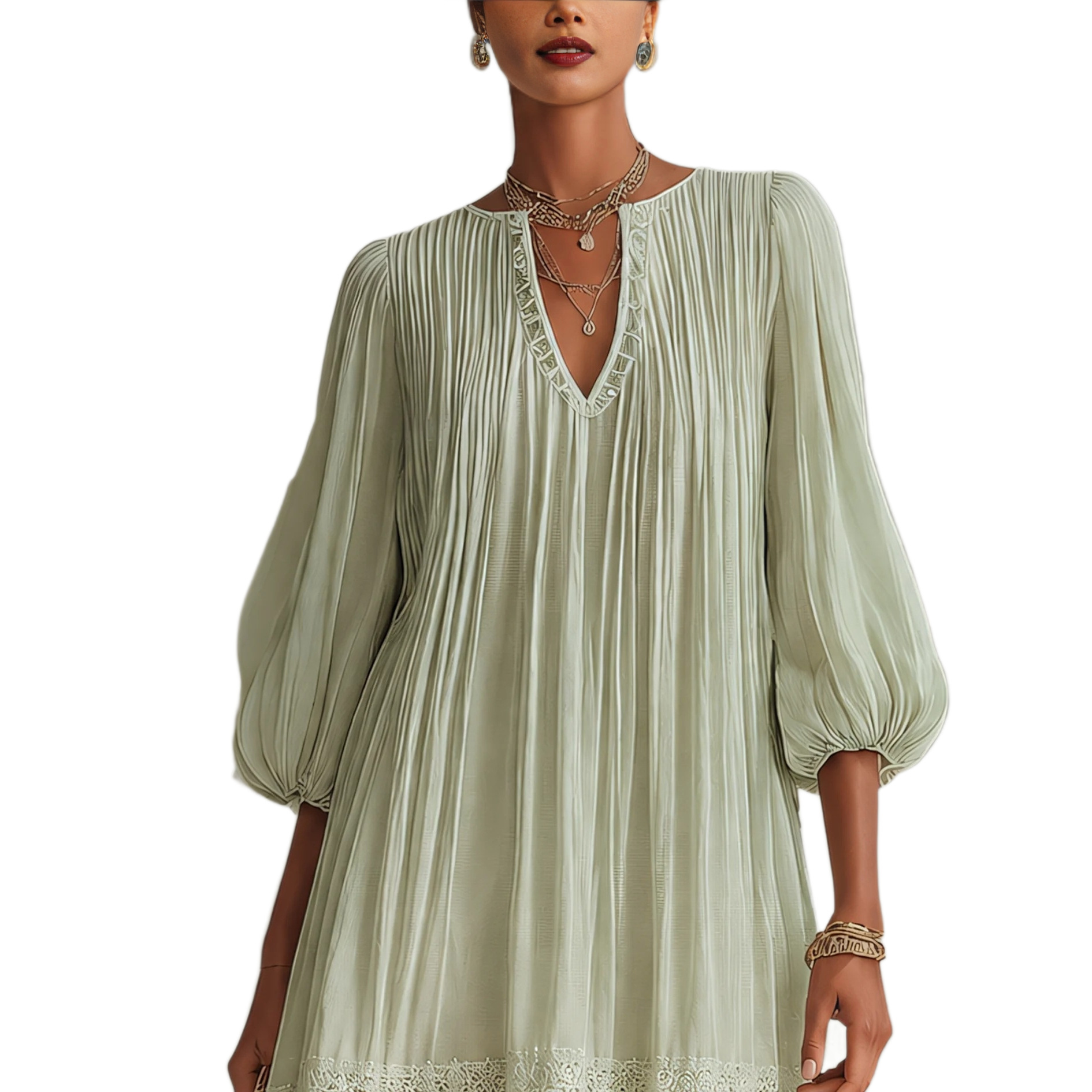 Asymmetric Ruffle Flowy Bohemian Lace Dress