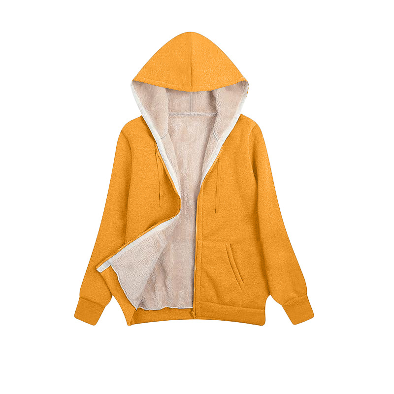 Women's Fleece-Lined Hooded Sweatshirt Plus Size Winter Pullover