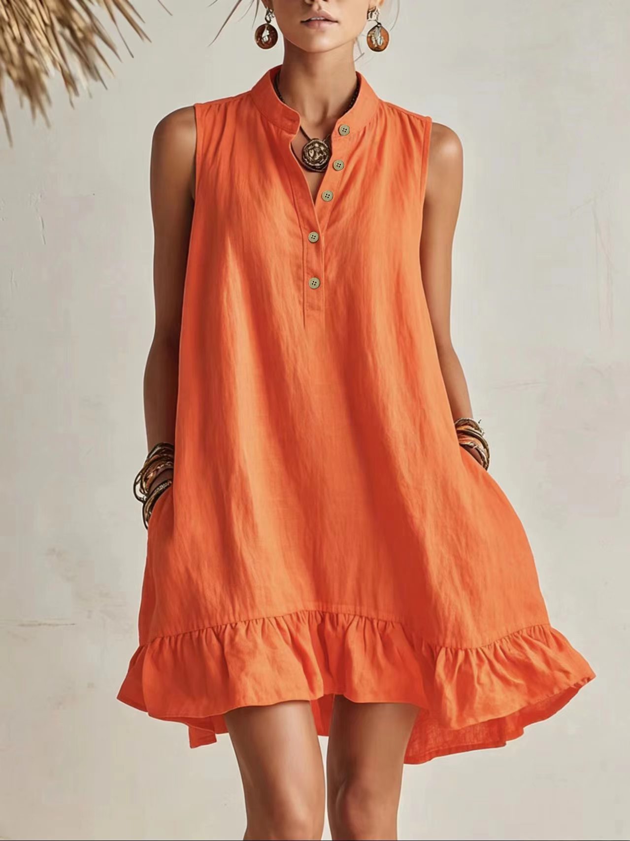 Women's Loose Casual Summer Dress Sleeveless A-Line Midi