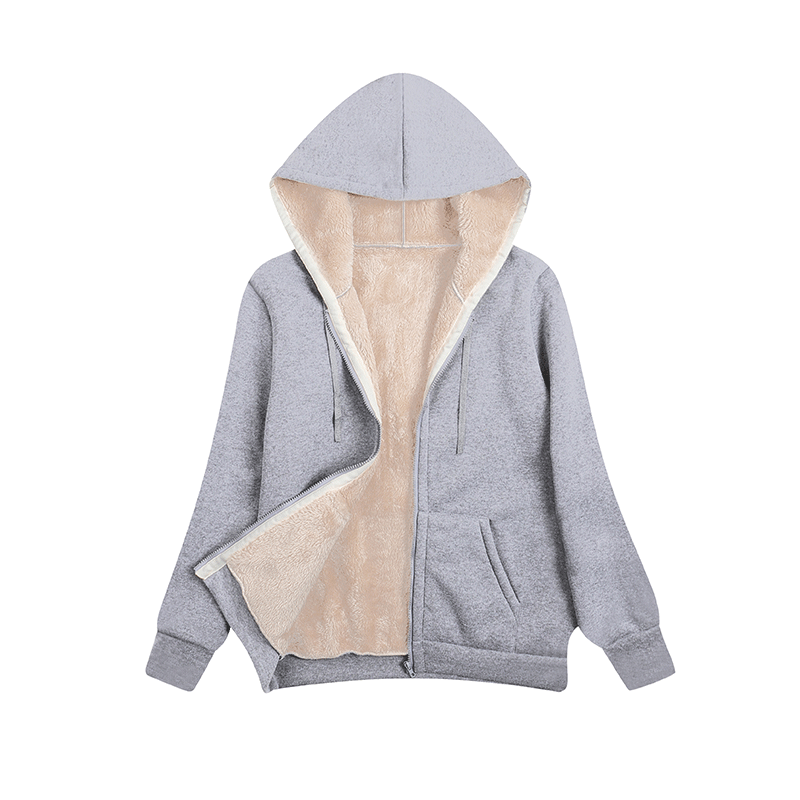 Women's Fleece-Lined Hooded Sweatshirt Plus Size Winter Pullover