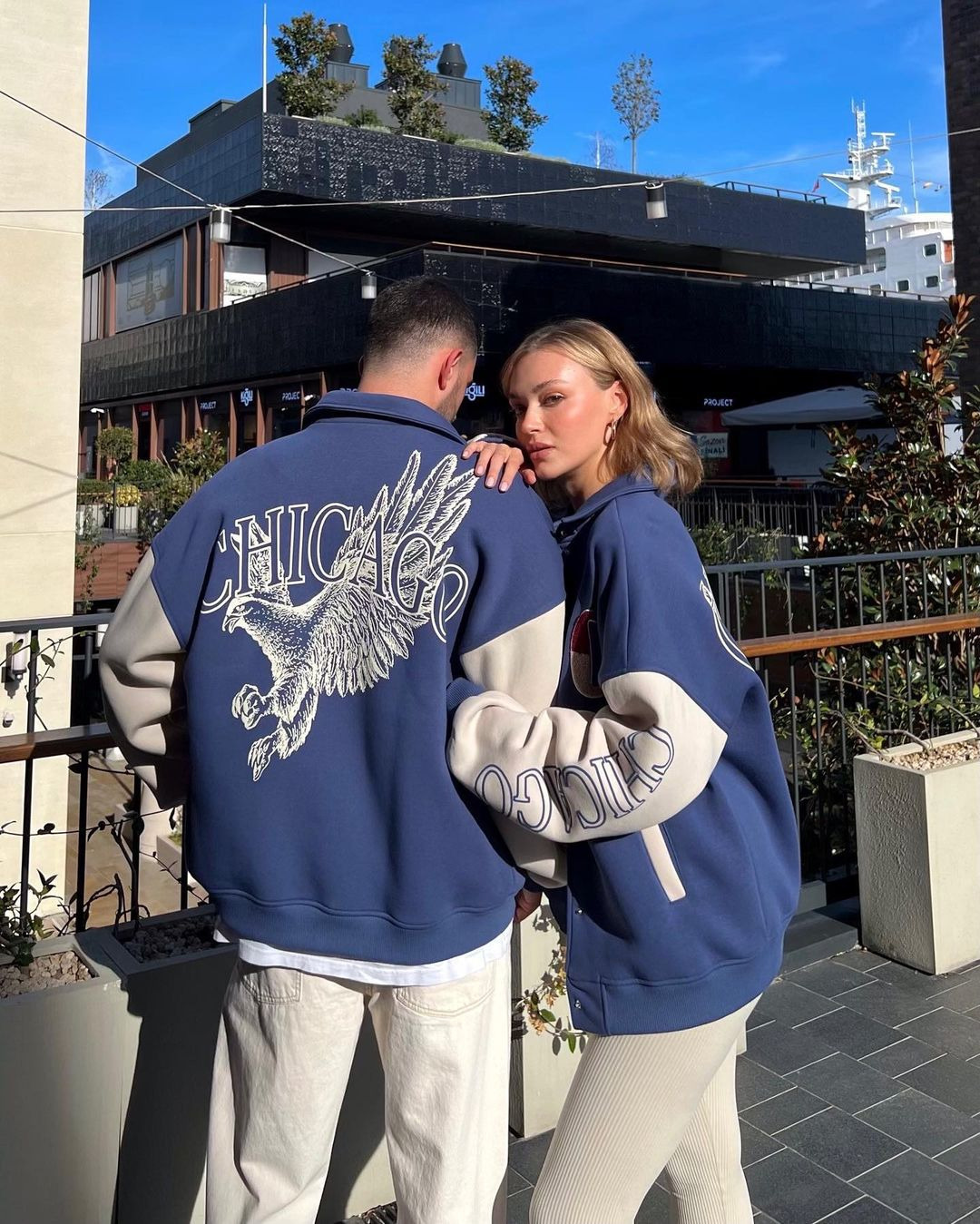 Animal Print Button-Front Baseball Cardigan Sweatshirt for Couples