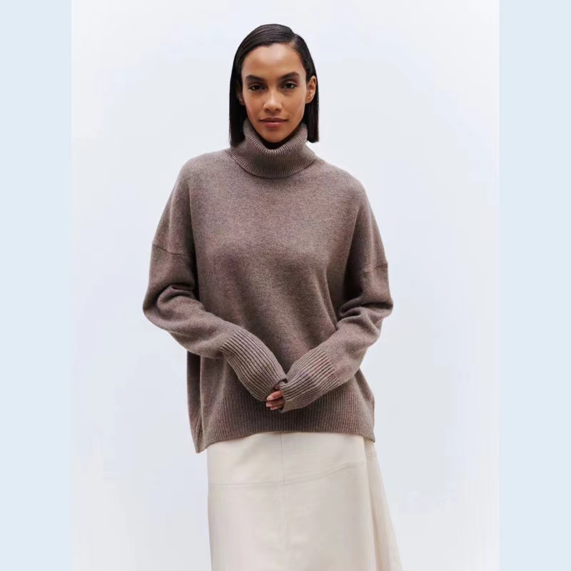 Soft High Turtleneck Solid Pullover Sweater