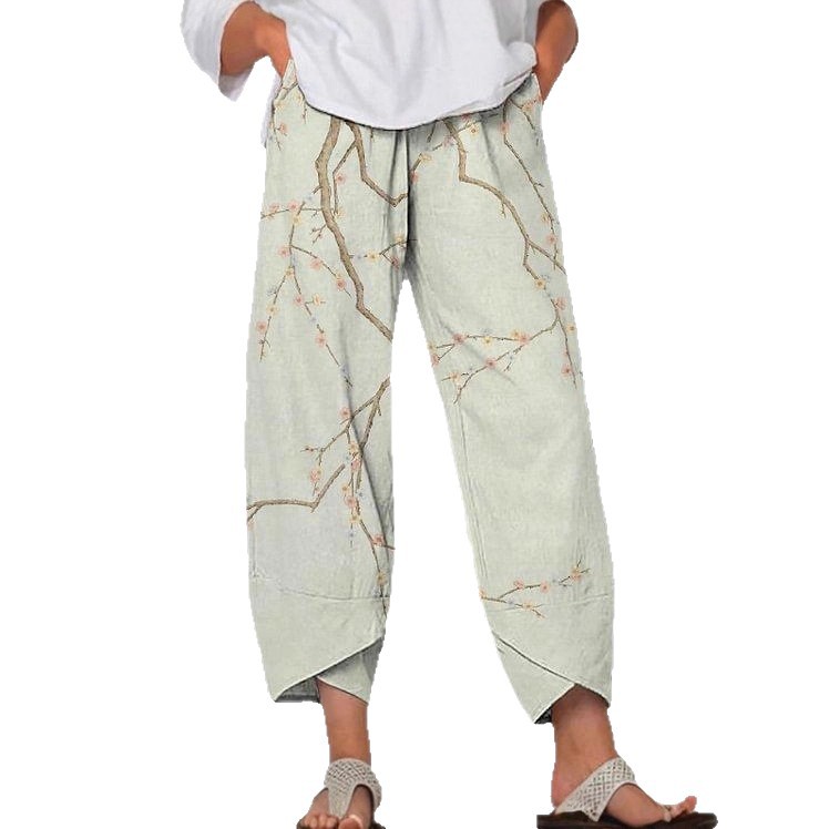 Women's Colorblock Animal Print Jogger Pants Casual Cropped Tapered