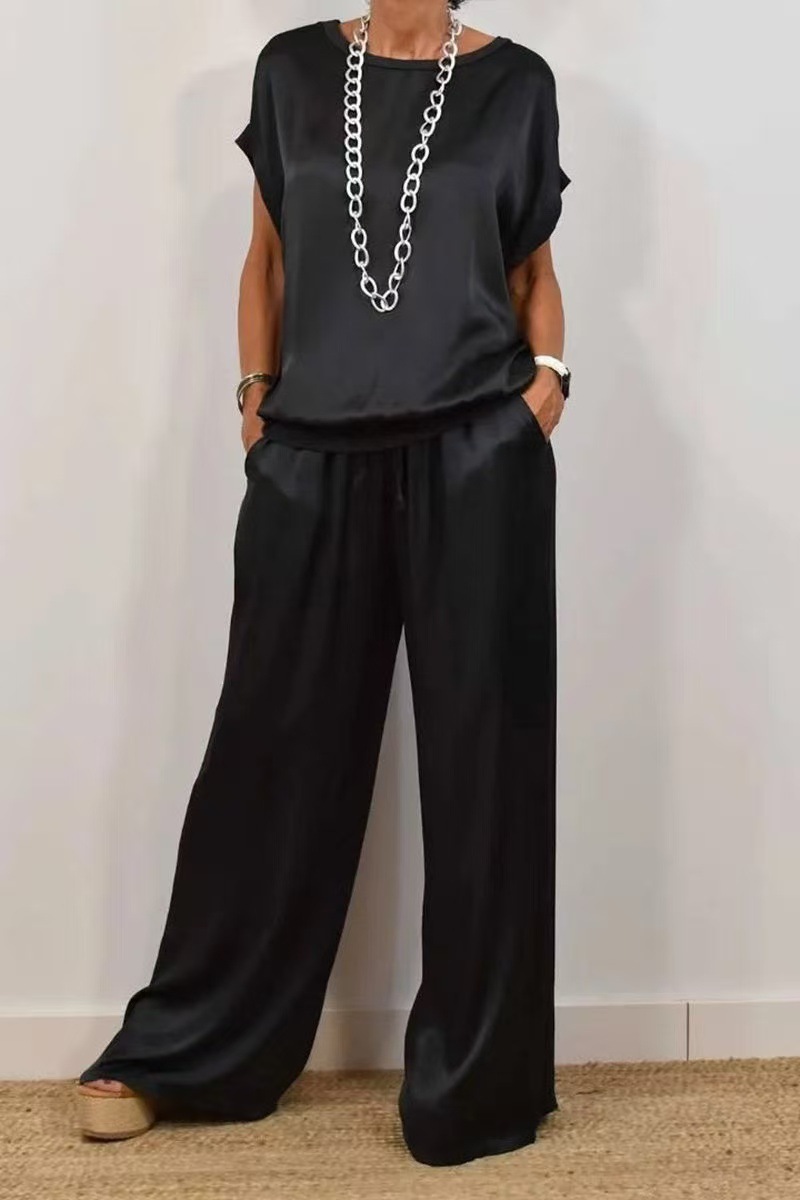 Women's Loose Wide-Leg Pants and Shirt Casual Set