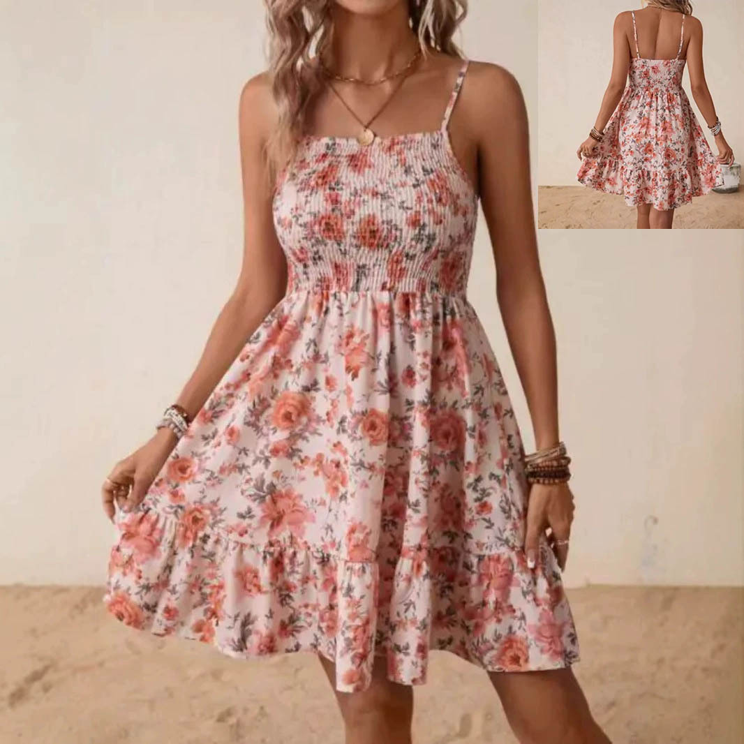 Women's Floral Print Off-Shoulder Cami Dress