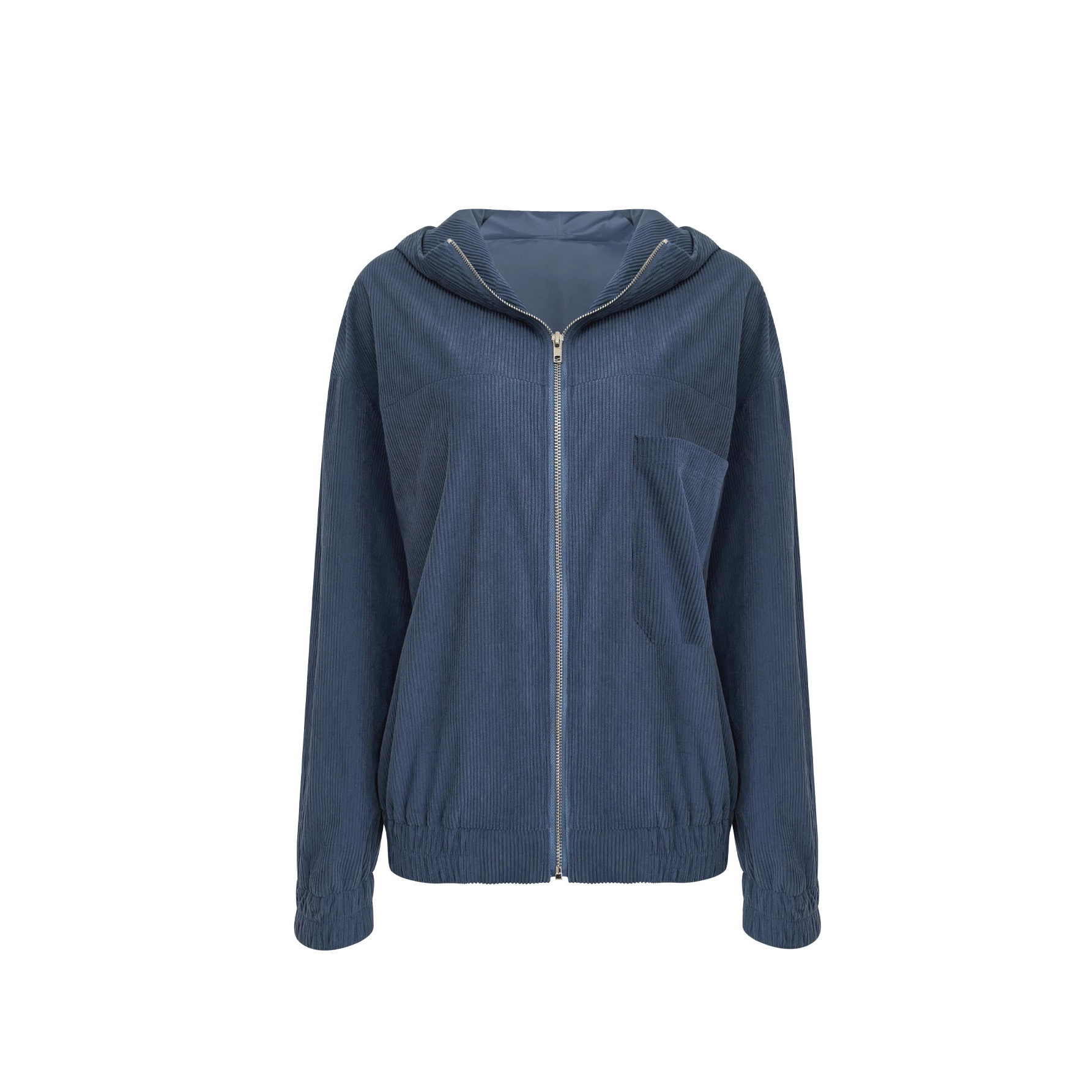 Solid Color Zip-Up Hoodie Casual Comfortable Jacket Top