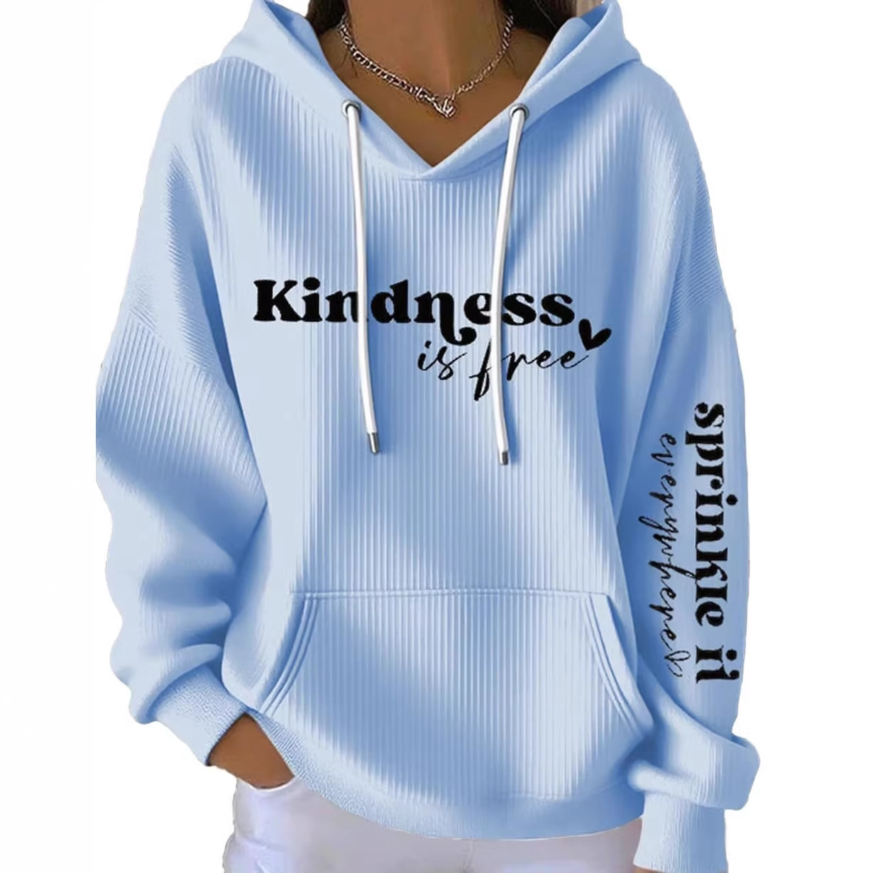Kindness Heart Print Women's Casual Hoodie