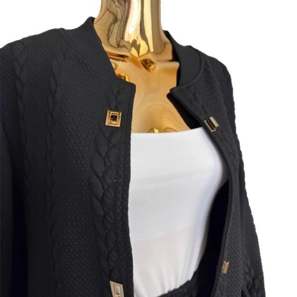Women's Solid Color Button Pocket Two-Piece Set