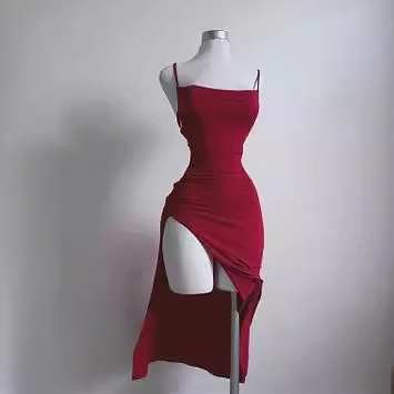 Women's Sleeveless Back-Tie Slit Dress
