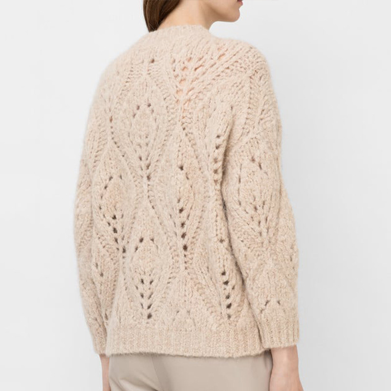 Women's Casual Knit Long Sleeve Solid Crewneck Sweater
