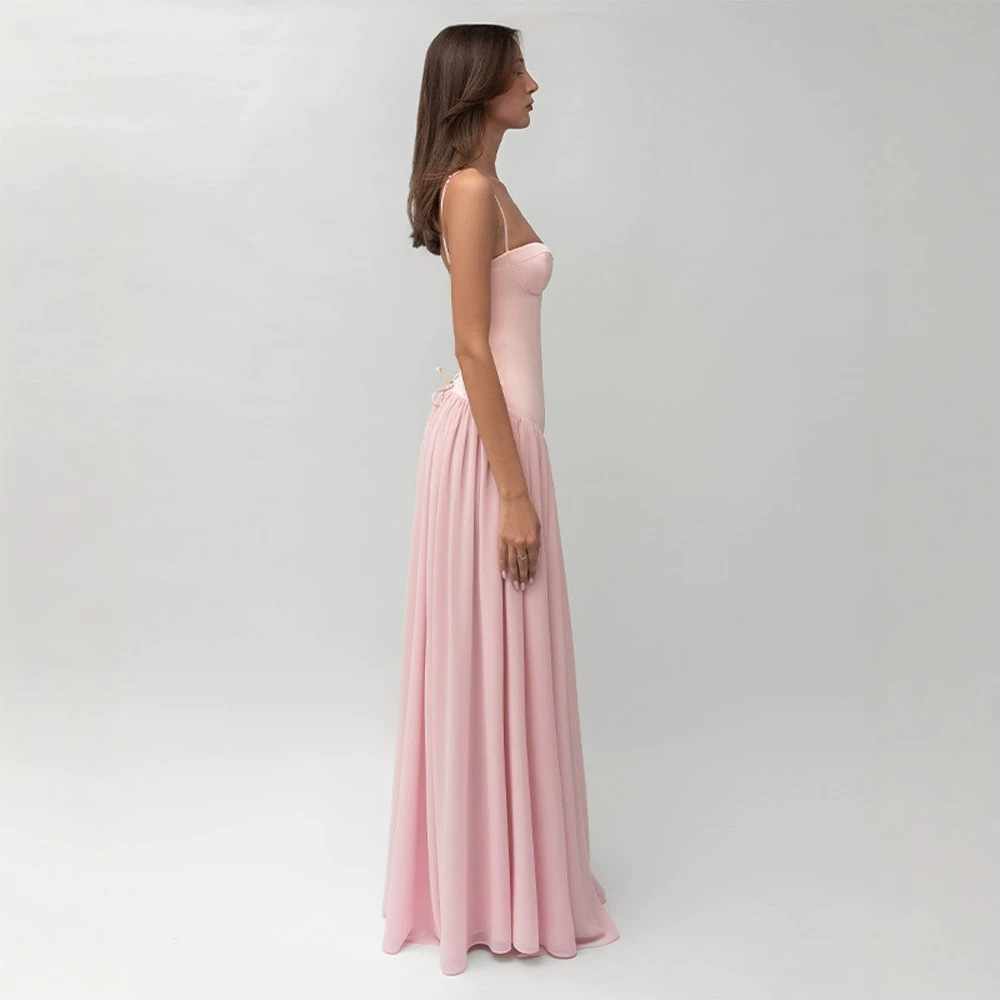 Women's Sleeveless Strapless High-Waist Maxi Evening Dress