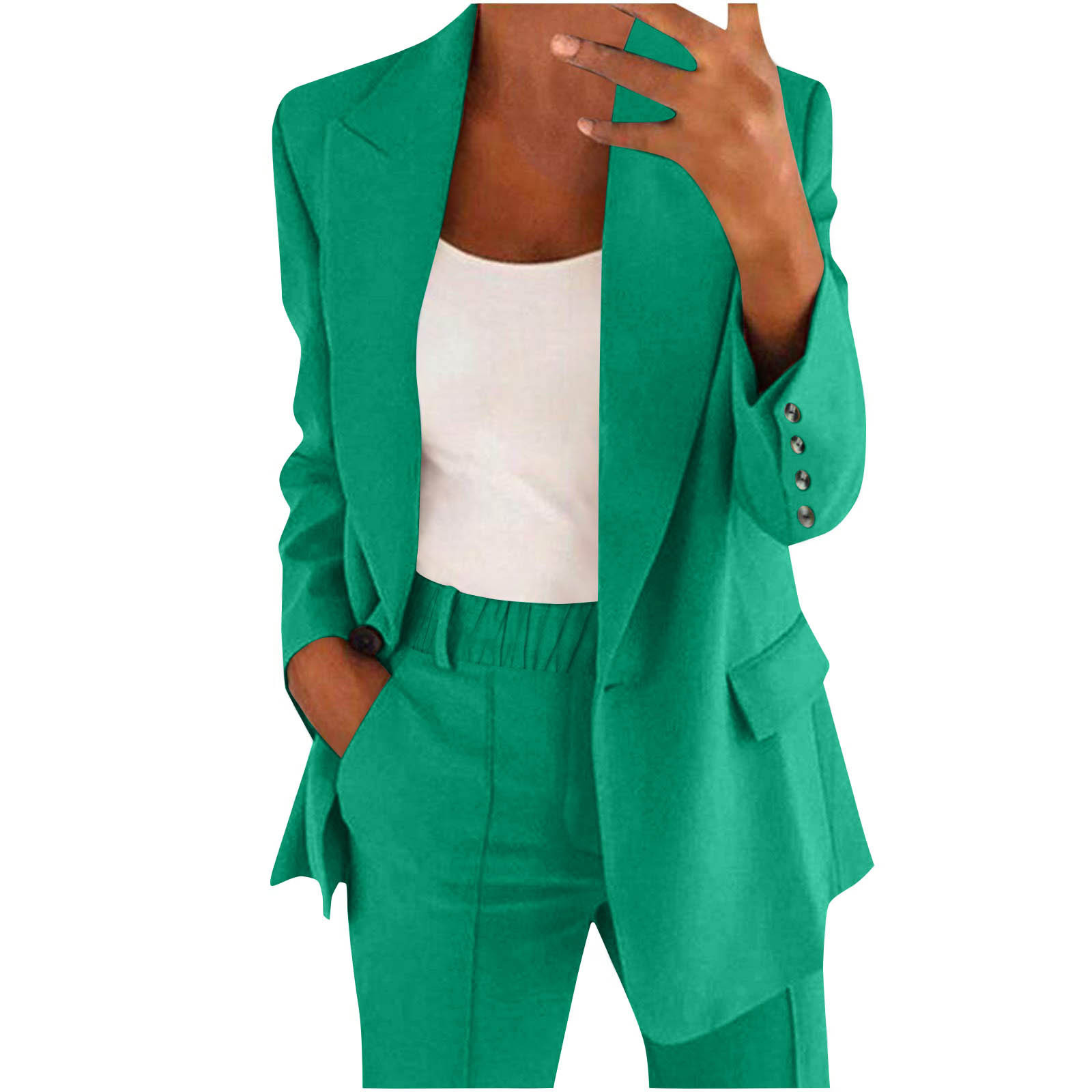 2026 New Cross-Border European & American Fall/Winter Women's Commuter Suit Set – Elegant Long-Sleeve Blazer and Pants Two-Piece Set for Women