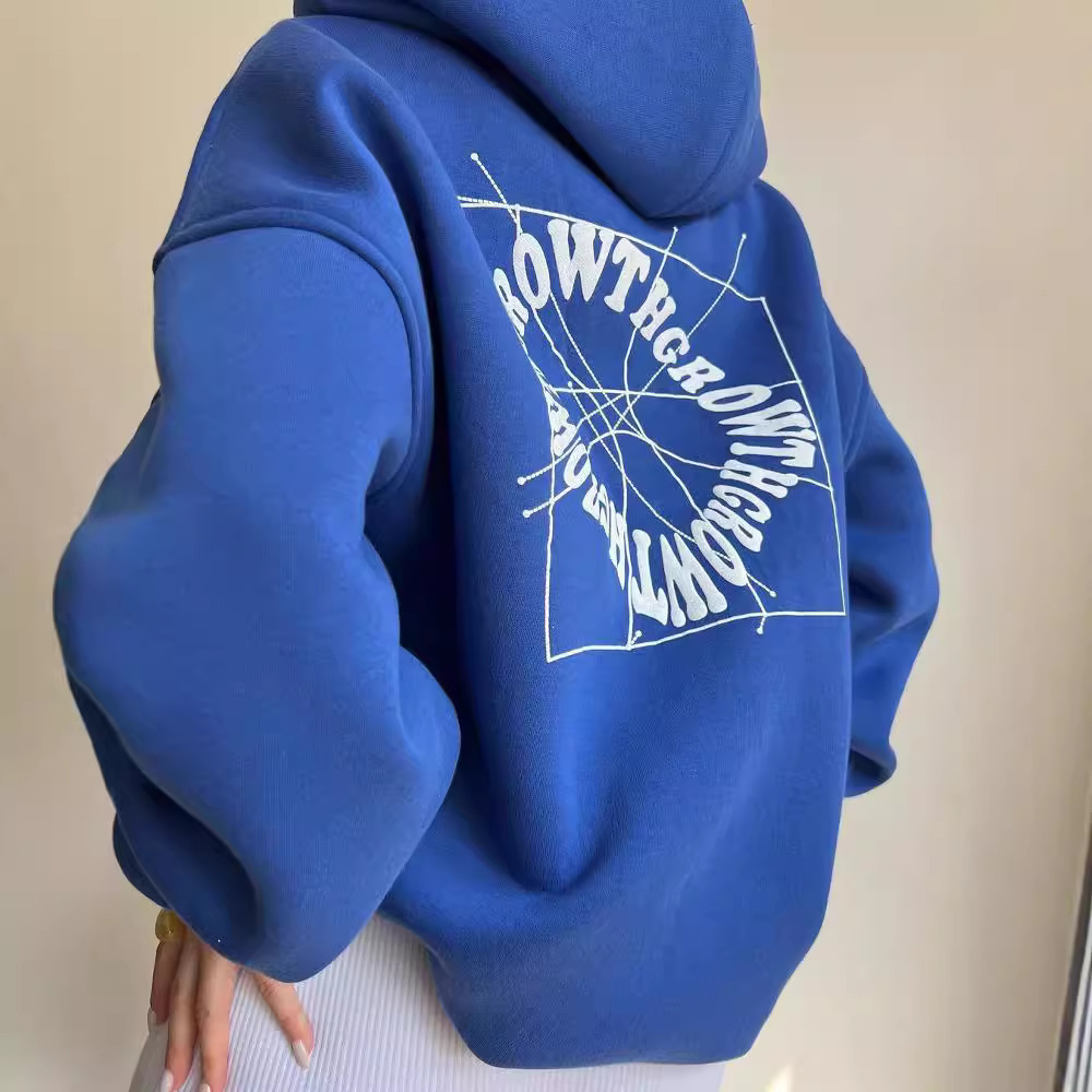 Women's Letter Print Hooded Pullover Sweatshirt